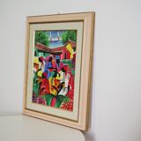 Framed painting of the Caribbean, early twenty-first century