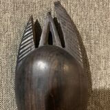 African mask 19cm hand carved tribal statuette wood Baoulé Ivory Coast Vintage old