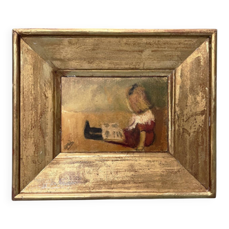 Painting "The Reading" signed JJB