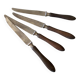 4 couteaux bois d’ébène monogramme MF