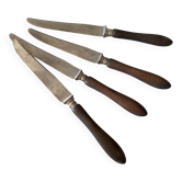 4 ebony wood knives with MF monogram