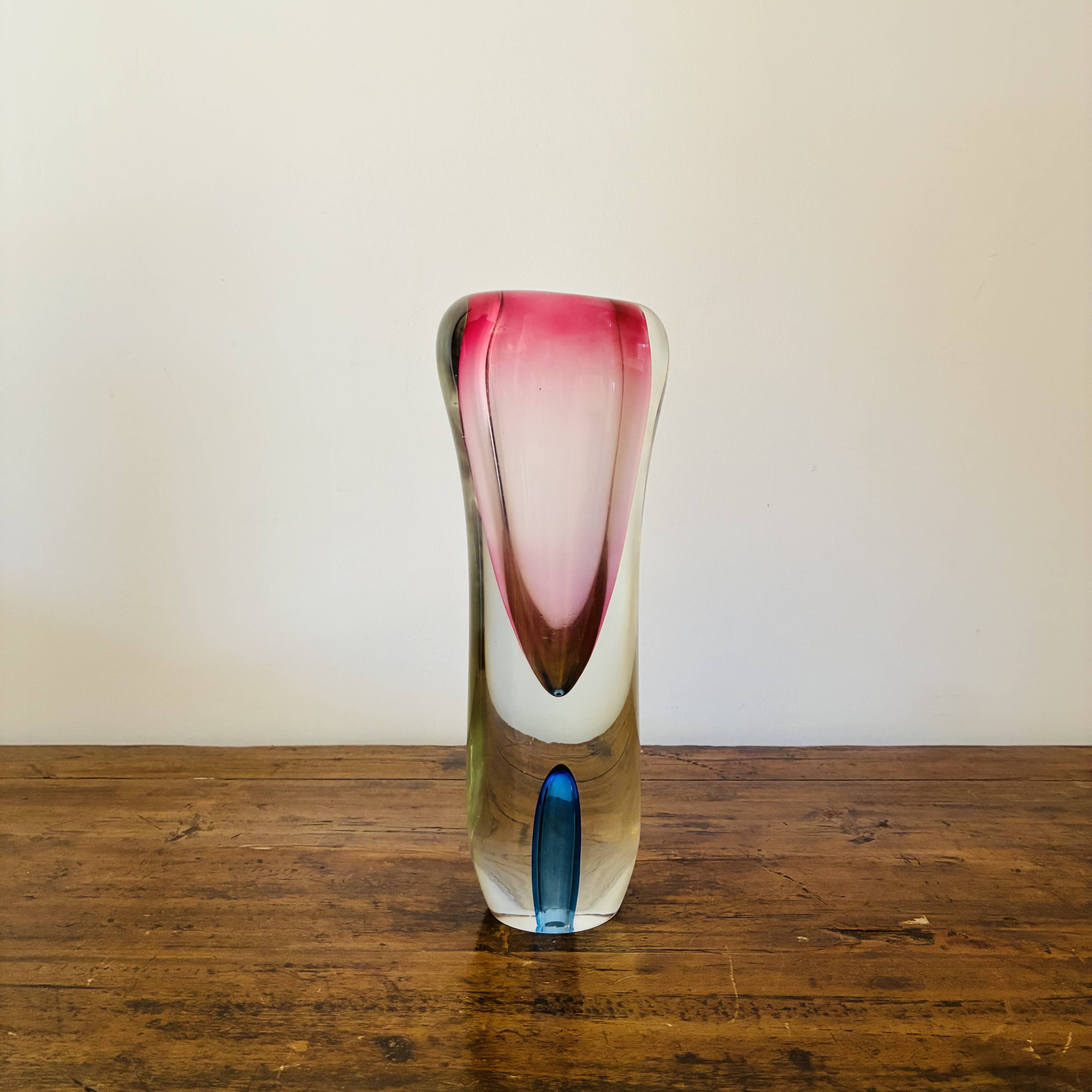 Vase en verre sommerso de Murano, années 1960, dans le style de Flavio Poli