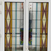 Paire de fenêtres a deux vantaux en vitrail Art Déco XX siècle
