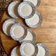 Set of 10 old flat plates in iron earth, model Noisette de Sarreguemines