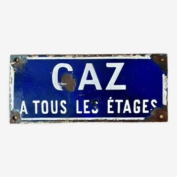 Plaque émaillée « Gaz à tous les étages »