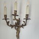 Paire d'appliques bronze doré 3 branches