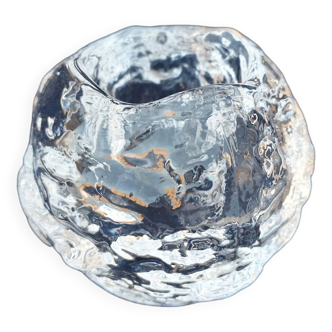 Kosta Boda Glass Rock or Ice Cube Candle Holder