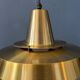 Mid-century Danish style orange brass suspension light.
