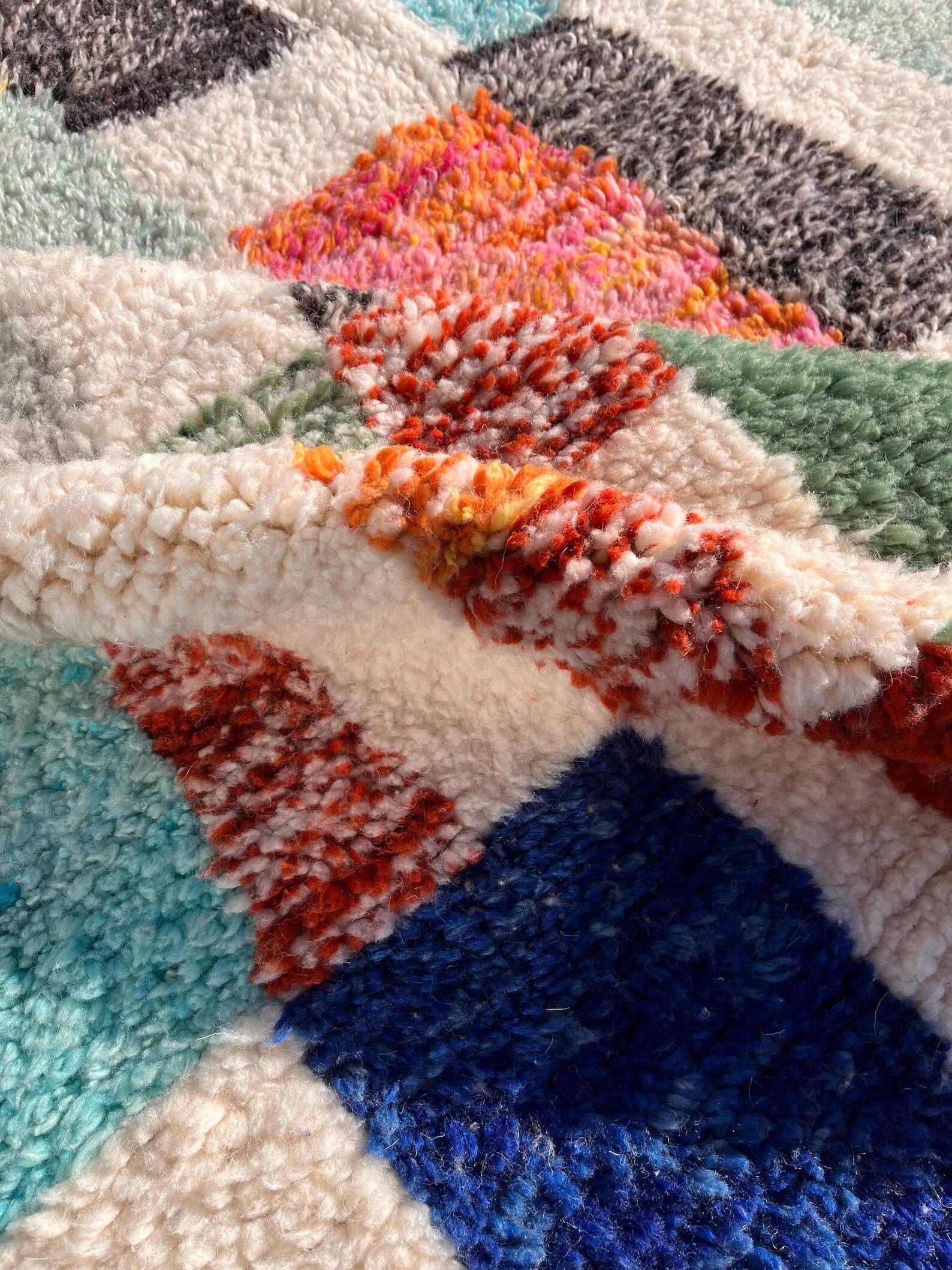 Moroccan Berber rug M'rirt colorful with geometric patterns