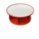 Large vintage round XL orange wooden coffee table / coffee table