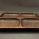 Wooden tray with compartments