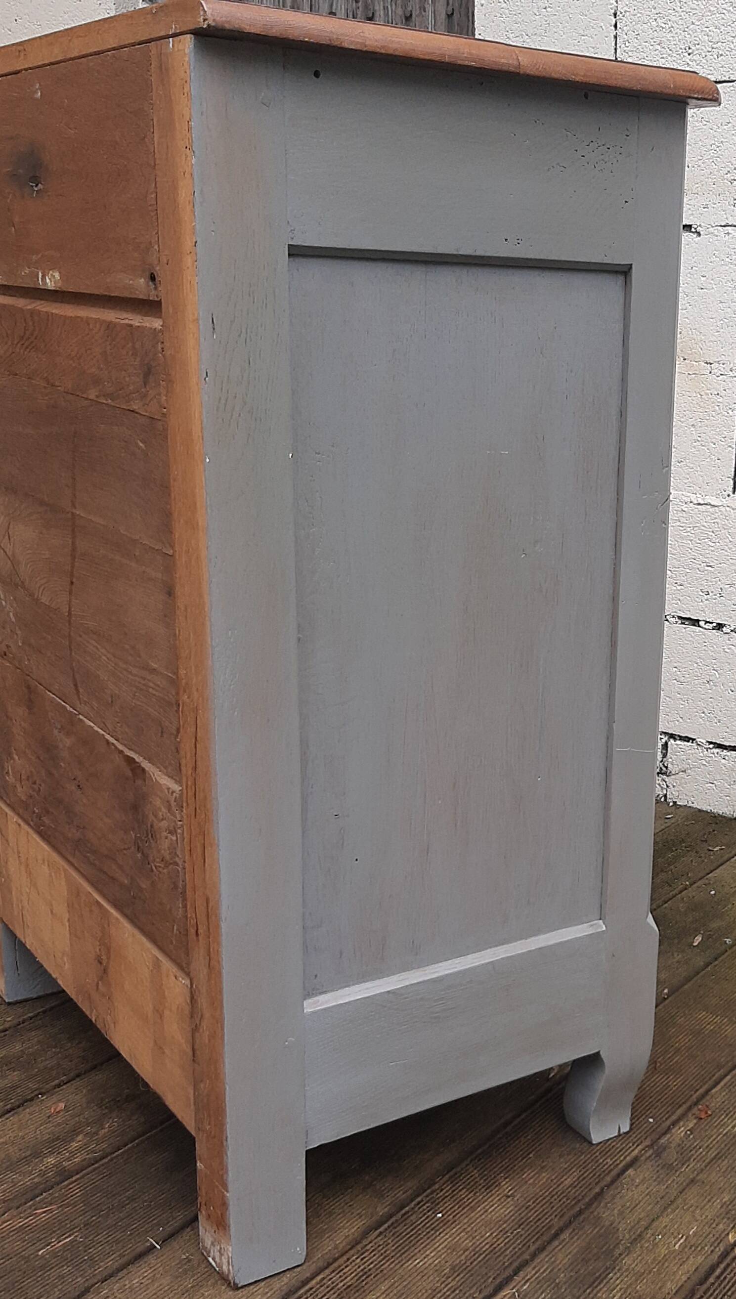 1-door sideboard in gray patinated wood