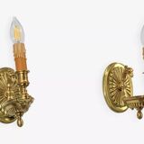 Paire d'appliques en bronze doré style Directoire Lucien Gau