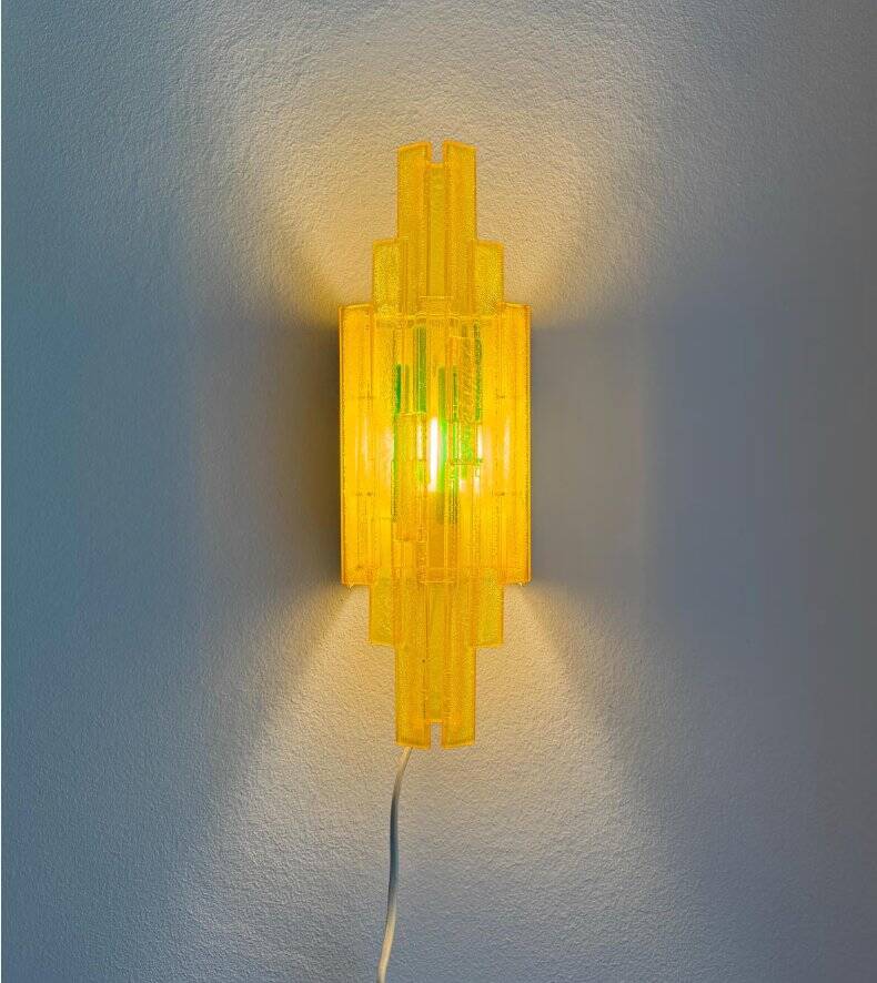 Acrylic wall lamps by Claus Bolby Cebo Industri, Denmark, 1970s, set of 2