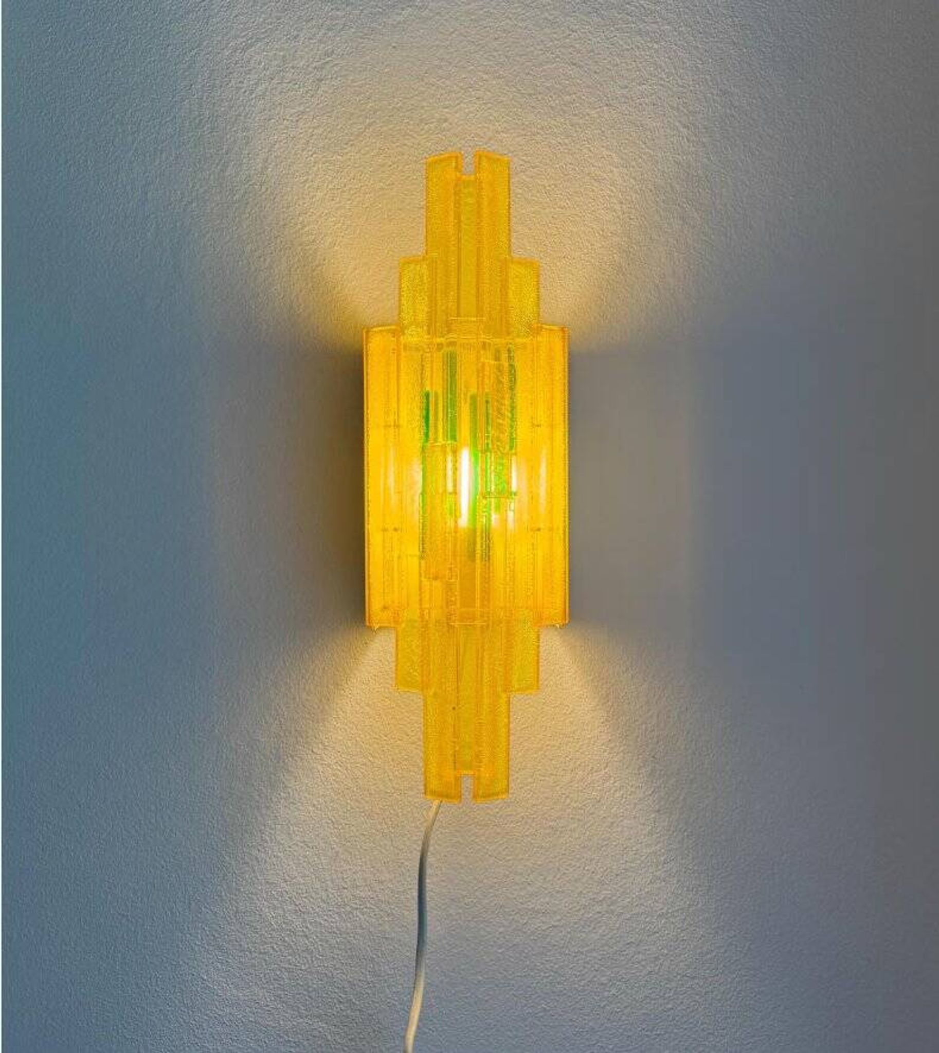 Acrylic wall lamps by Claus Bolby Cebo Industri, Denmark, 1970s, set of 2