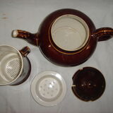 Théière en céramique marron de 1940