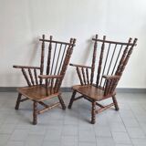 Pair of vintage brutalist armchairs from the 1970s.