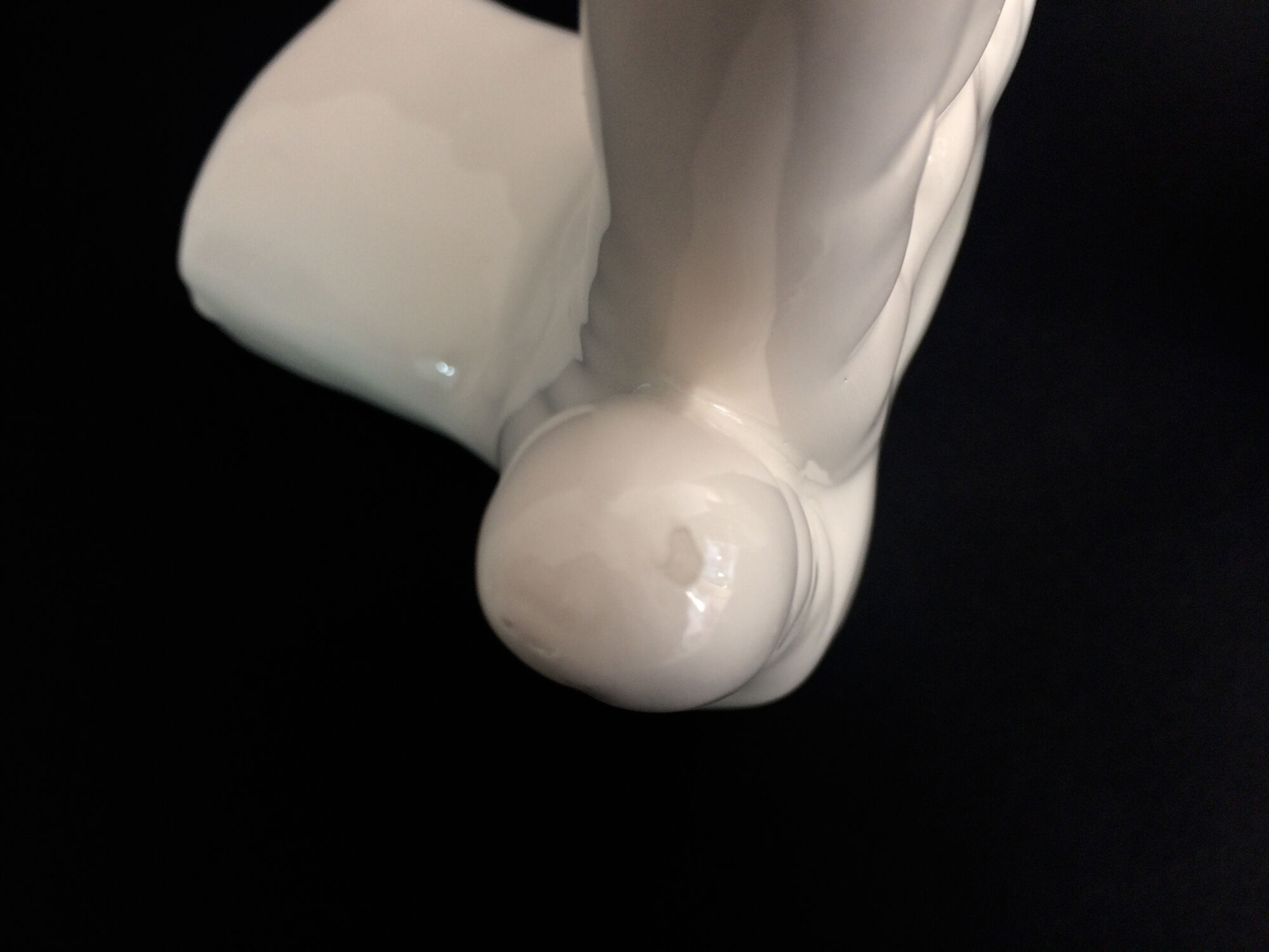 Pair of vintage handends in white ceramic to be used to comfort. Year 80