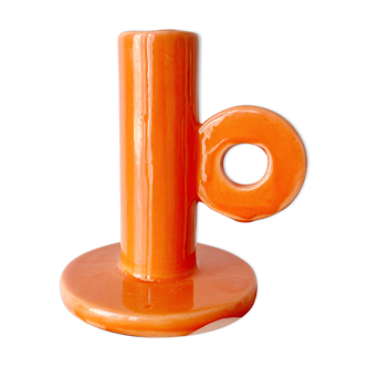Varnished ceramic candle holder