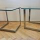 Pair of Midcentury Cantilevered Glass & Chrome Coffee Tables GEBRA, 1980s