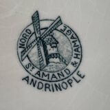 Large antique serving dish in Saint-Amand earthenware (Nord)