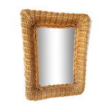 Mirror, braided rattan frame, 1960