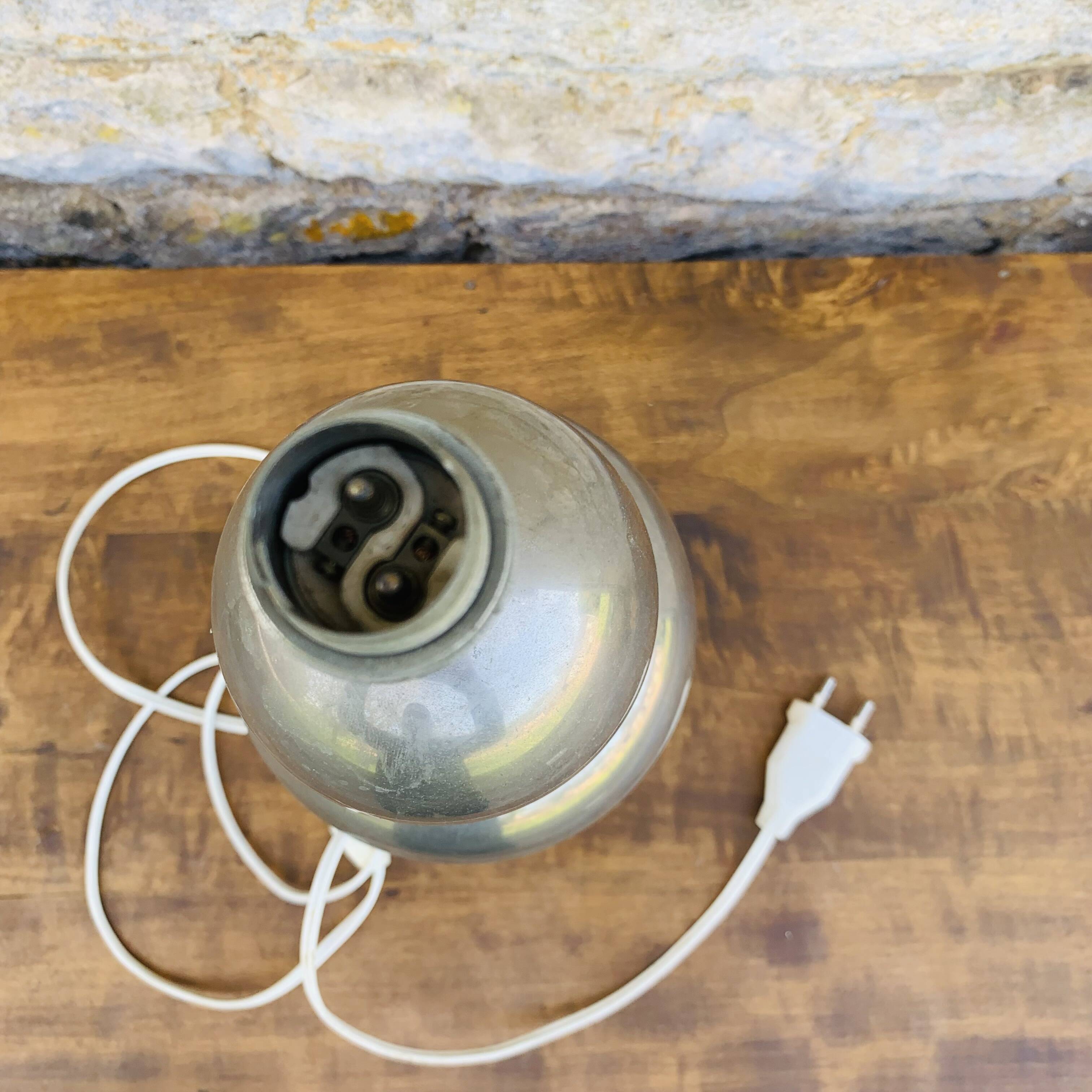 Table lamp chrome foot tulip 1970