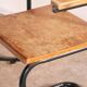 Desk with bauhaus style tubular steel chair