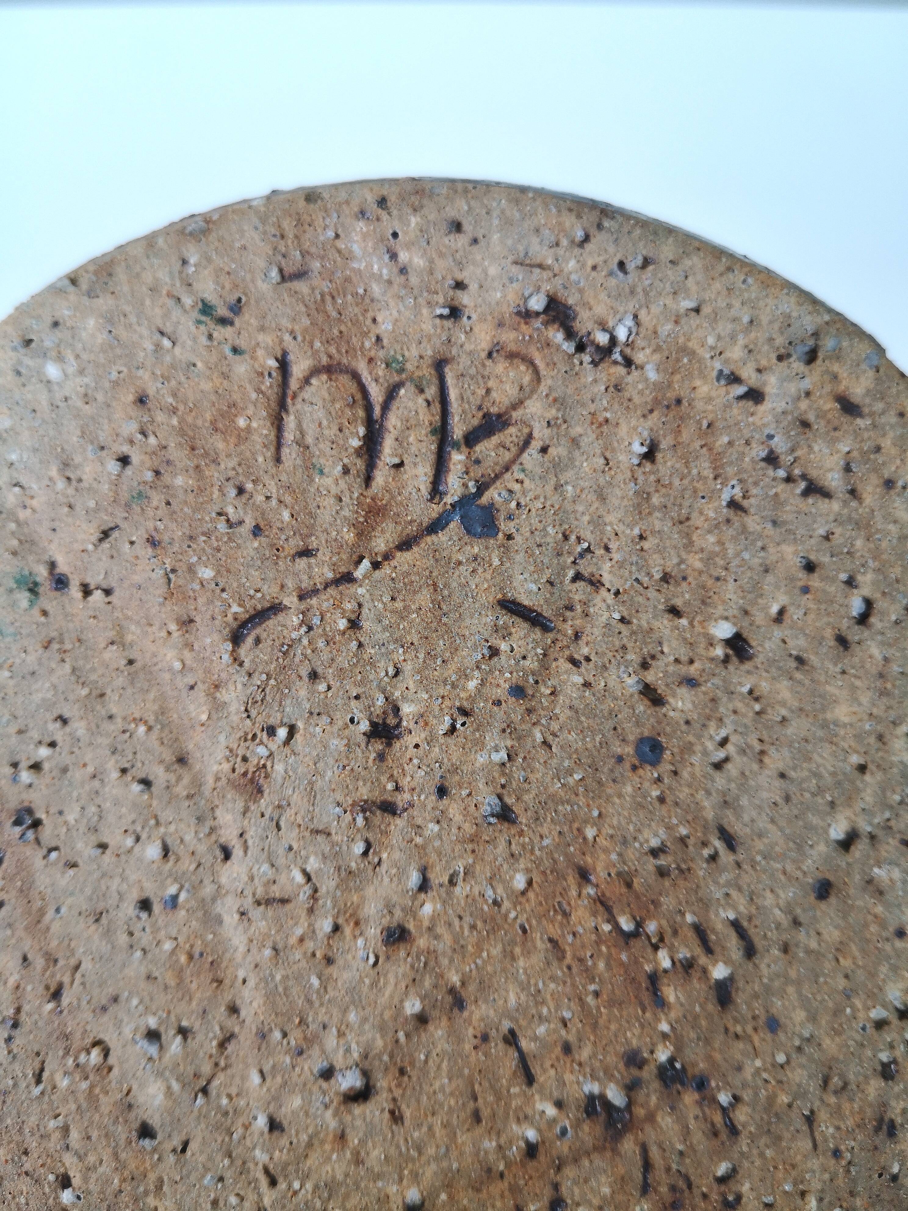 Vintage vase in pyrity sandstone, signed