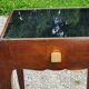 Vintage side table from the 30s/50s in beech and mirror top