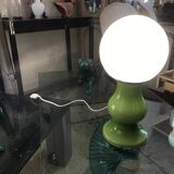Lampe globe verre opale italie 60