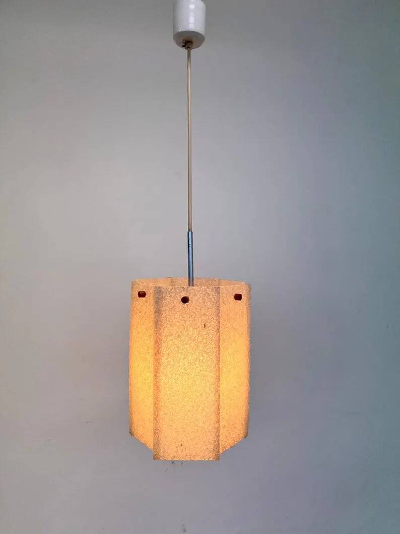 Plastic Epoxy Resin Mid Century Pendant, Czechoslovakia, 1970s