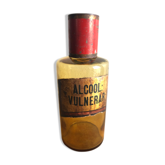 Old pharmacy bottle/jar "Alcohol Vulnerar" brown glass