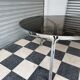 Vintage glass and chrome table