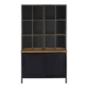 Trendy industrial sideboard in solid black wood
