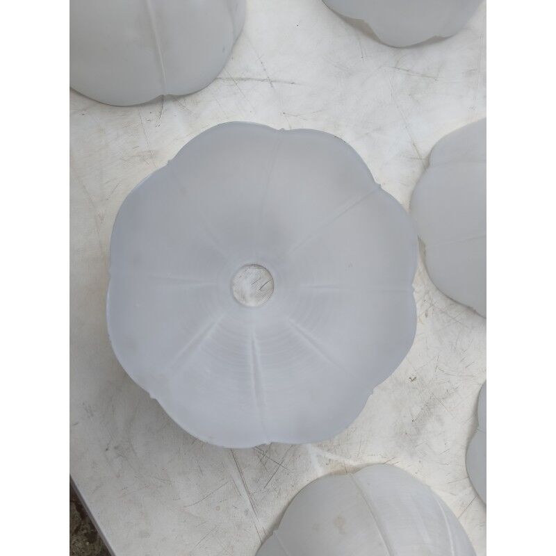 Set of 9 vintage white opaline glass pendants