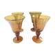 Biot engraved amber and bubbled water glasses, 70s