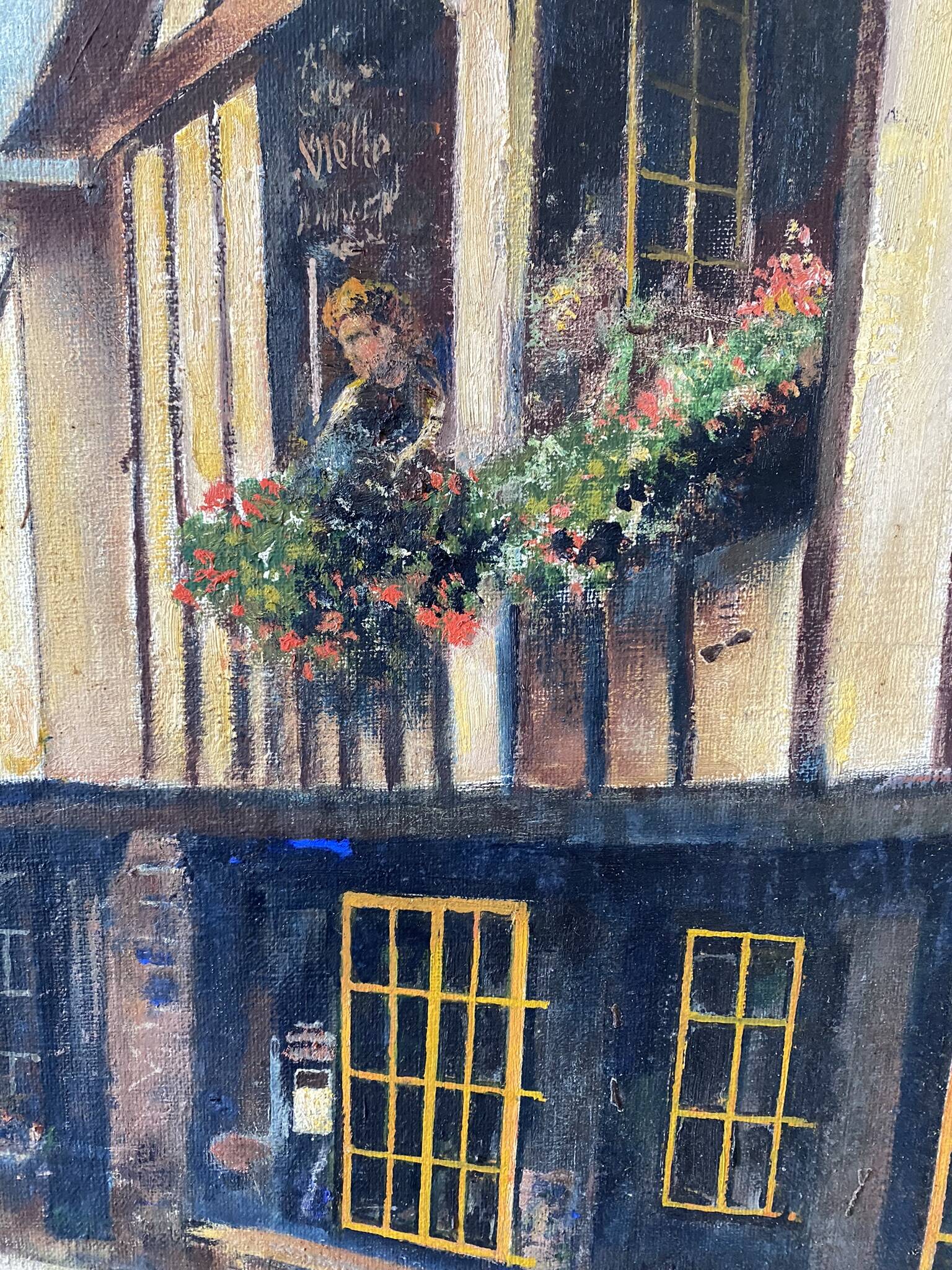 Signed village landscape from 1984