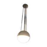 Set of 3 opaline suspensions circled with metal