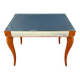 Small wooden coffee table with a mirror from the 1950s.