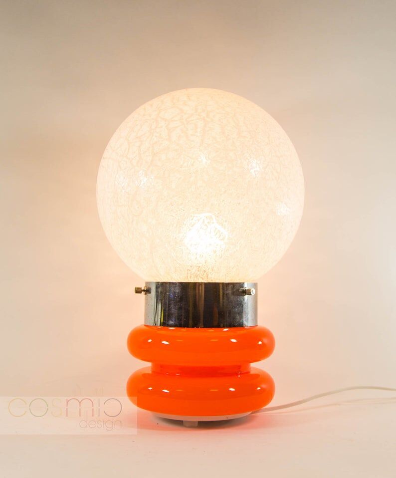 Orange glass base lamp 70s