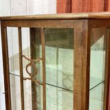 1950s English walnut display cabinet