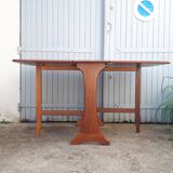 Vintage dining table console desk in teak and exotic wood from the 70s
