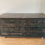 Wooden printing marble and cast iron top