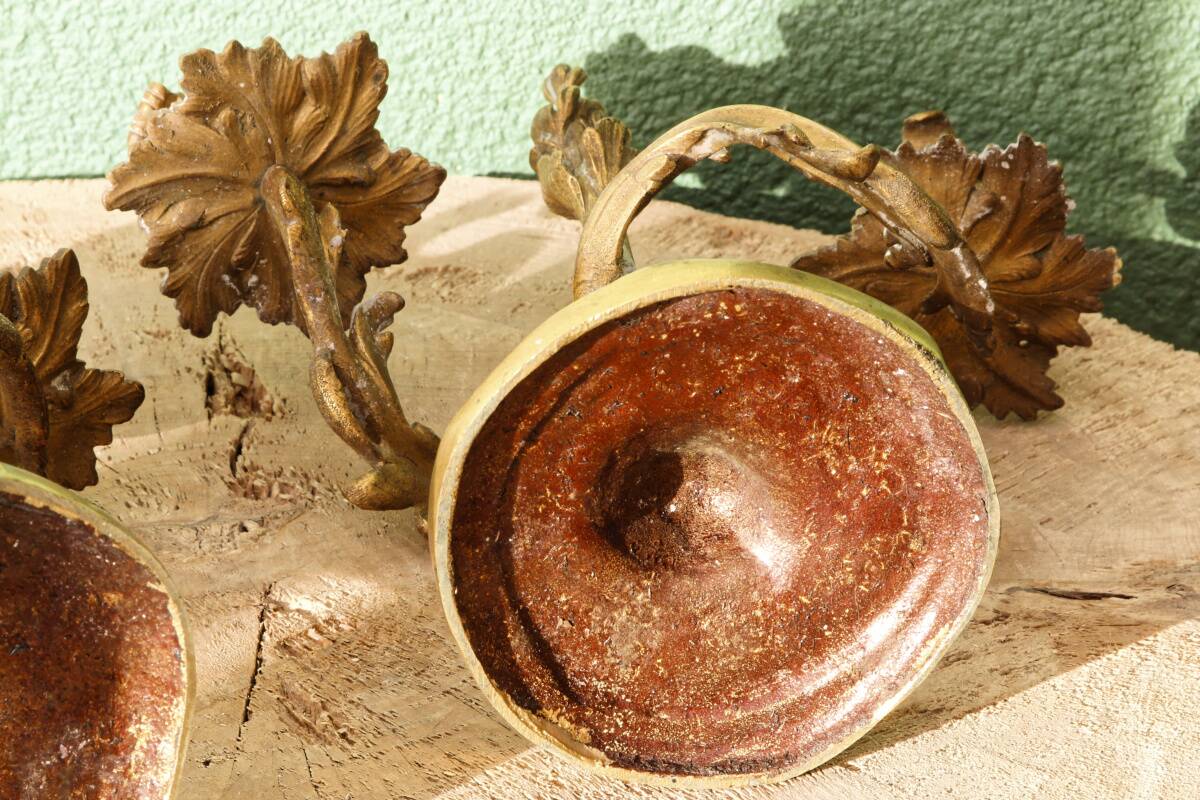 Pair of bronze candlesticks, rococo, 2 lights