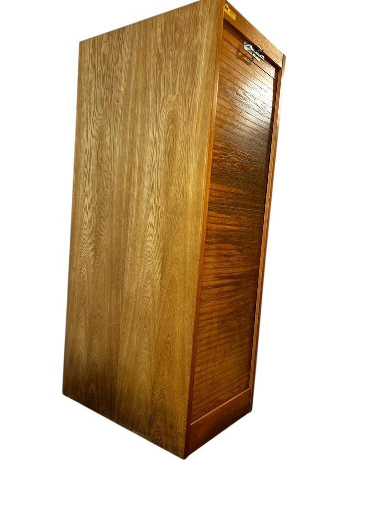 Vintage curtain wardrobe / archive cabinet with file supports