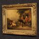 Peinture anglaise antique d'une scène de genre rural datée de 1866