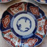 5 IMARI PLATES JAPAN 19th century scalloped floral motifs, FUKI CHOSHUN Arita