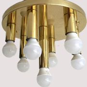 Mid-century ceiling light, brass by Solken Leuchten, 7 lamps.