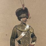 Louis vallet (1856-1940), non-commissioned officer of the guides, 1869 framed watercolor